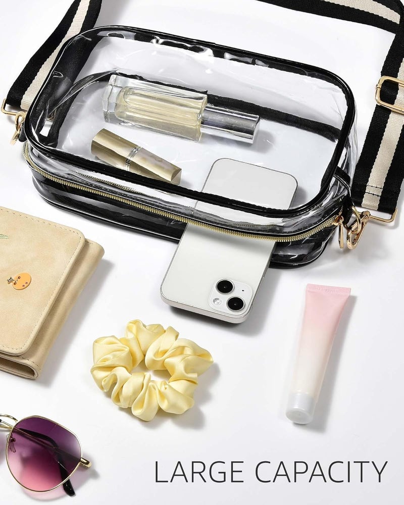 Bulado Clear Bag for Stadium Events, Clear Purses for Women with Adjustable Strap, Crossbody Bag for Sports Fans - Image 3